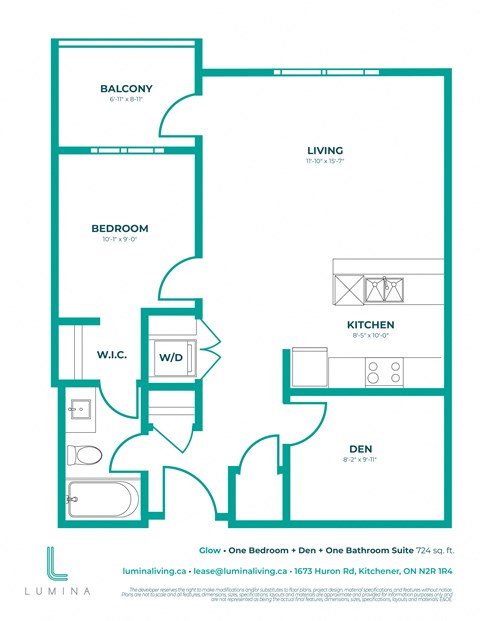 a floor plan of a unit with a bedroom and a living room